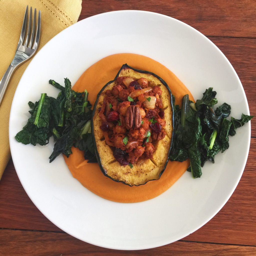 The Perfect Vegetarian Main Dish for The Holidays- Stuffed Maple Glazed Acorn Squash