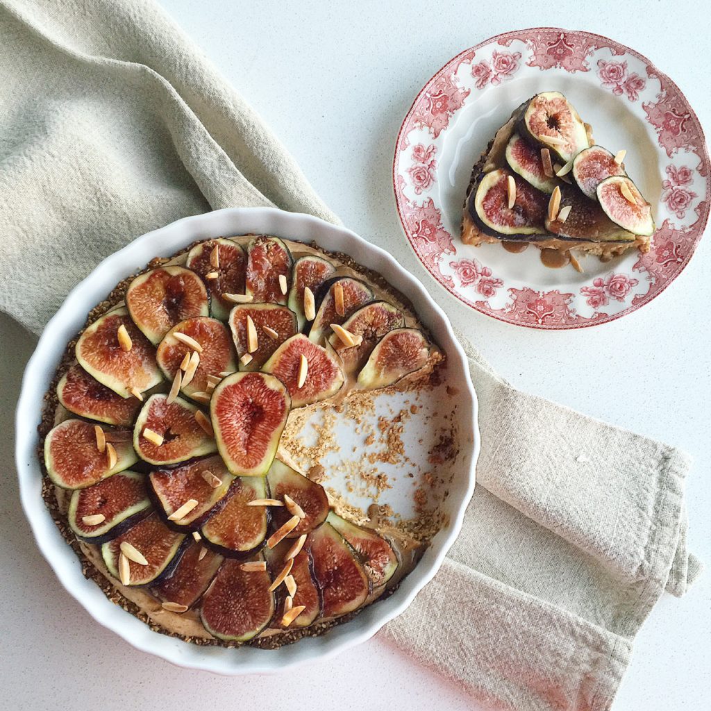 Fig and Almond Butter Mousse Pie with Sesame-Oat Crust