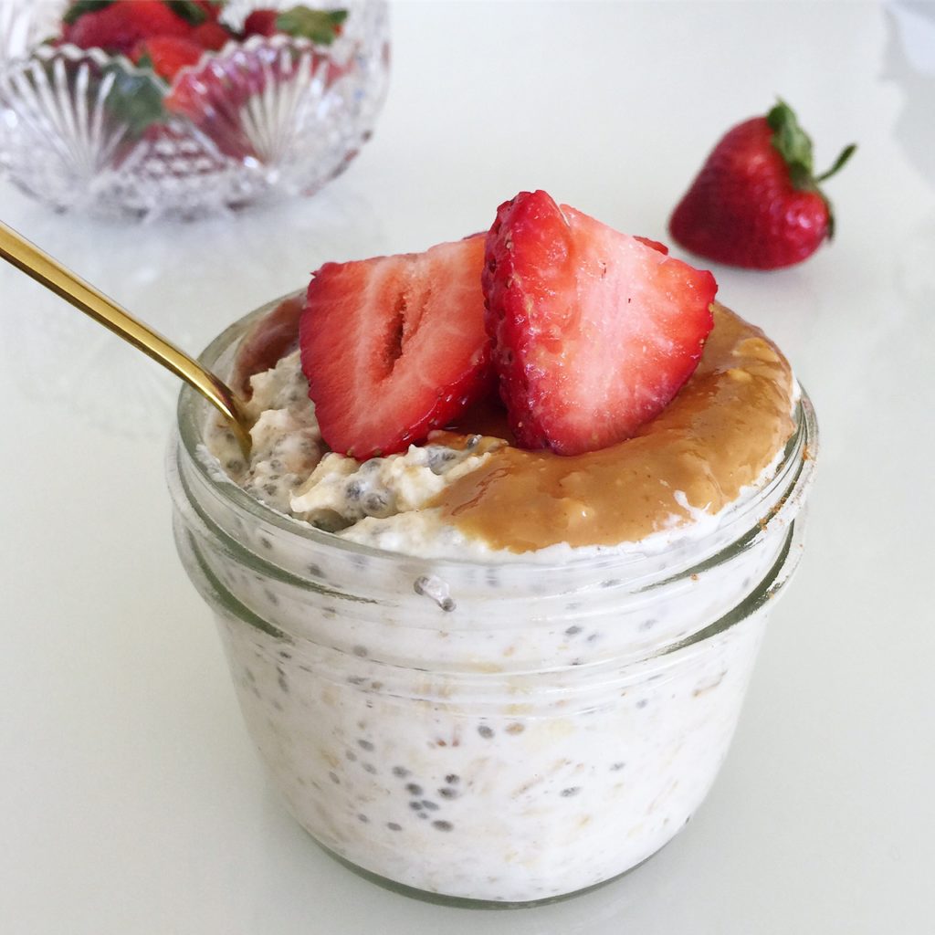 Peanut Butter and Jelly Overnight Oats